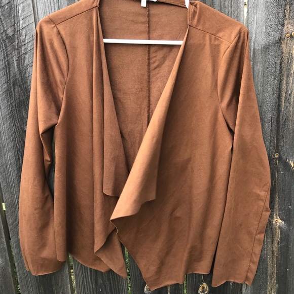 Charlotte Russe Sweaters - Charlotte Russe Camel Overlay Cardigan